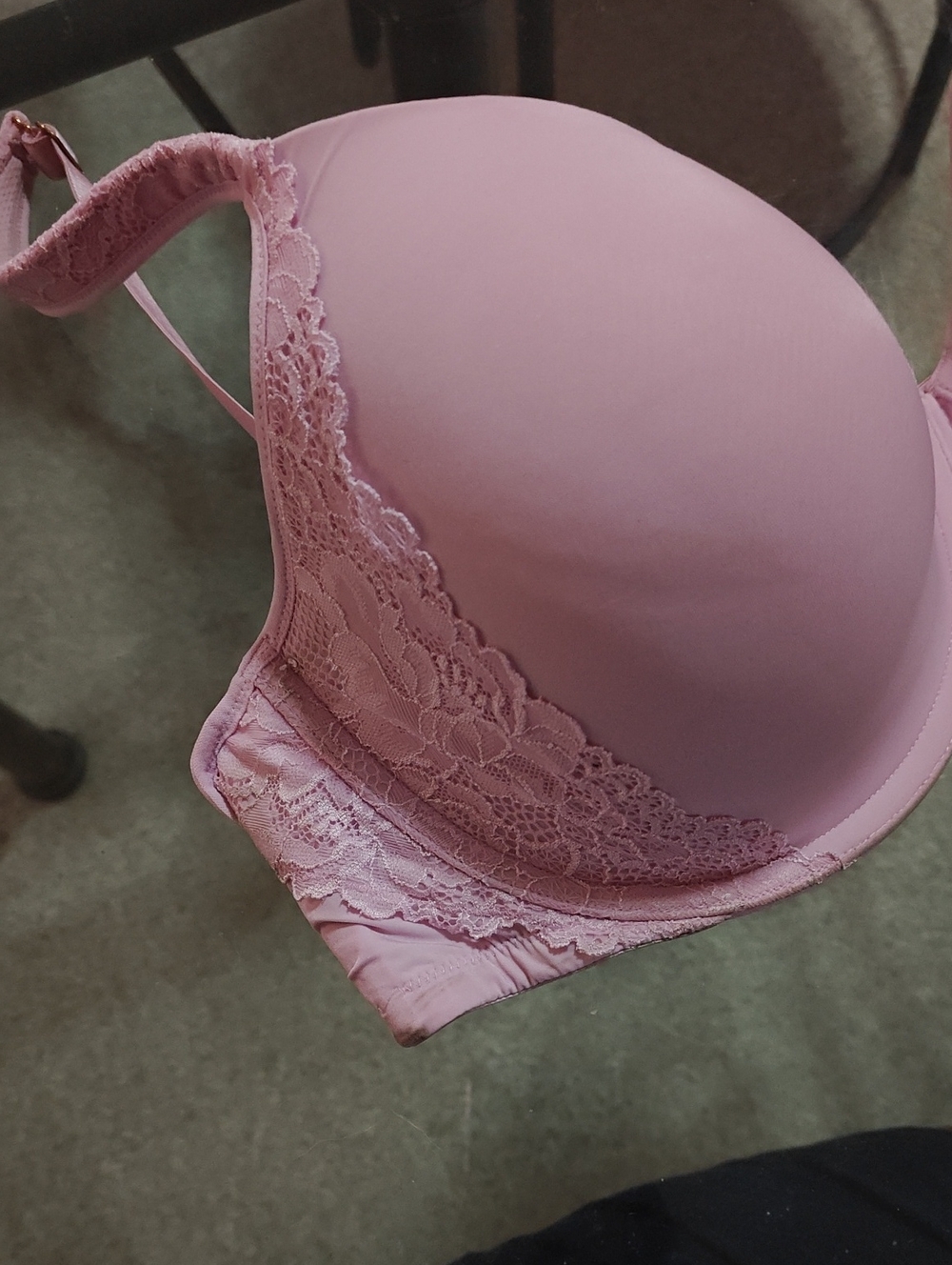 Savage X Fenty Lace-Trim Pink T-Shirt Bra